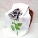 Retro Tablecloth  Mid Century  Large Black Rose Table Linen  Vintage Kitchen Tablecloth  White Tablecloth
