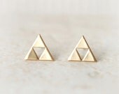 Tri Force Earrings in gold