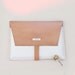 Handmade Ipad Sleeve - Saddlebrown and White