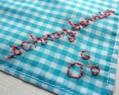 Schnozberries Gingham Hand Embroidered Handkerchief Pocketsquare