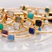 Raw Emerald Bangles- May Birthstone - Gemstone Bangles - Stacking Bangles - Gold Bracelets Mother's Day Gift