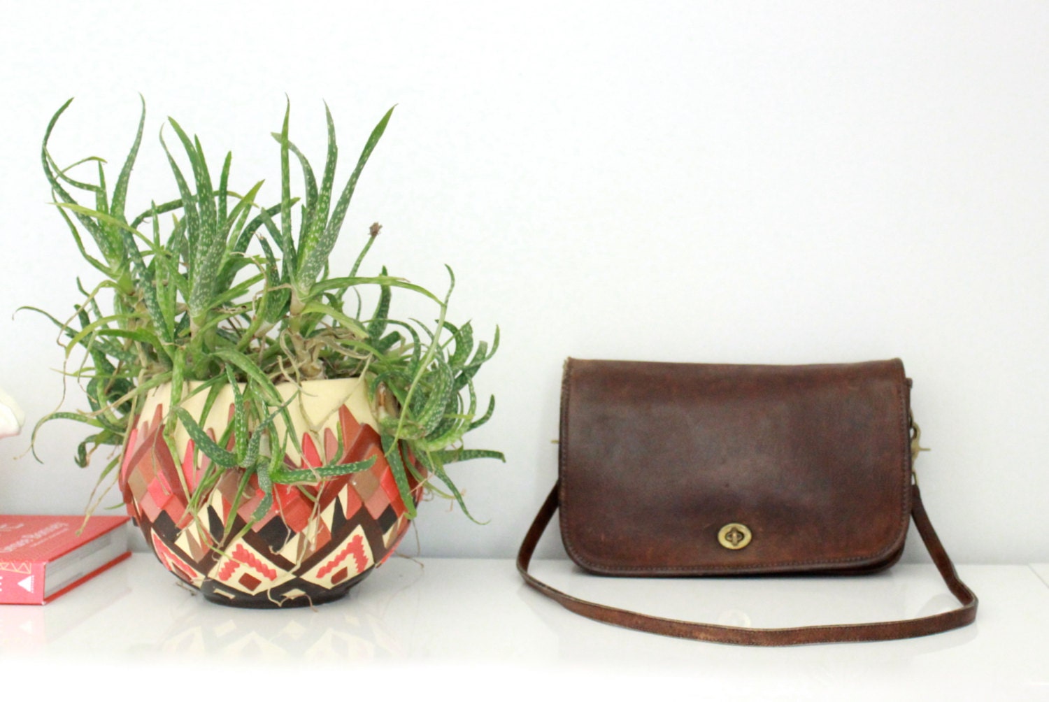 Vintage COACH NYC 70s Convertible Clutch Saddle Bag in Dark Brown Distressed