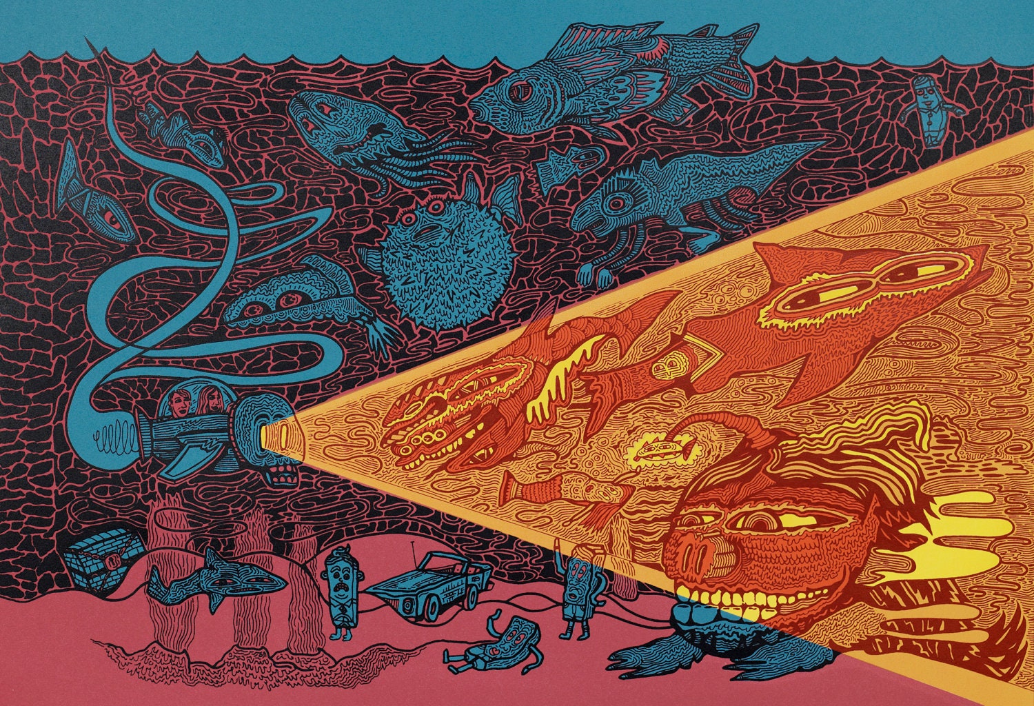 Sea Monsters Screen Print