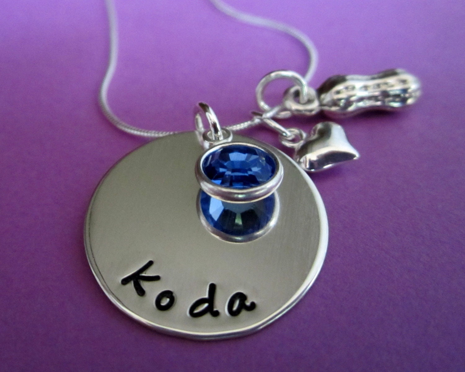 New Mommy Necklace - Mommy Jewelry - Peanut Charm - Peanut Pendant - Sterling Silver Necklace - Baby / Toddler / Kid / young Girl Jewelry