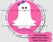 Personalized Halloween T shirt Heat Transfer - Girly Ghost DIY Printable PDF File - Pink Purple Il_170x135