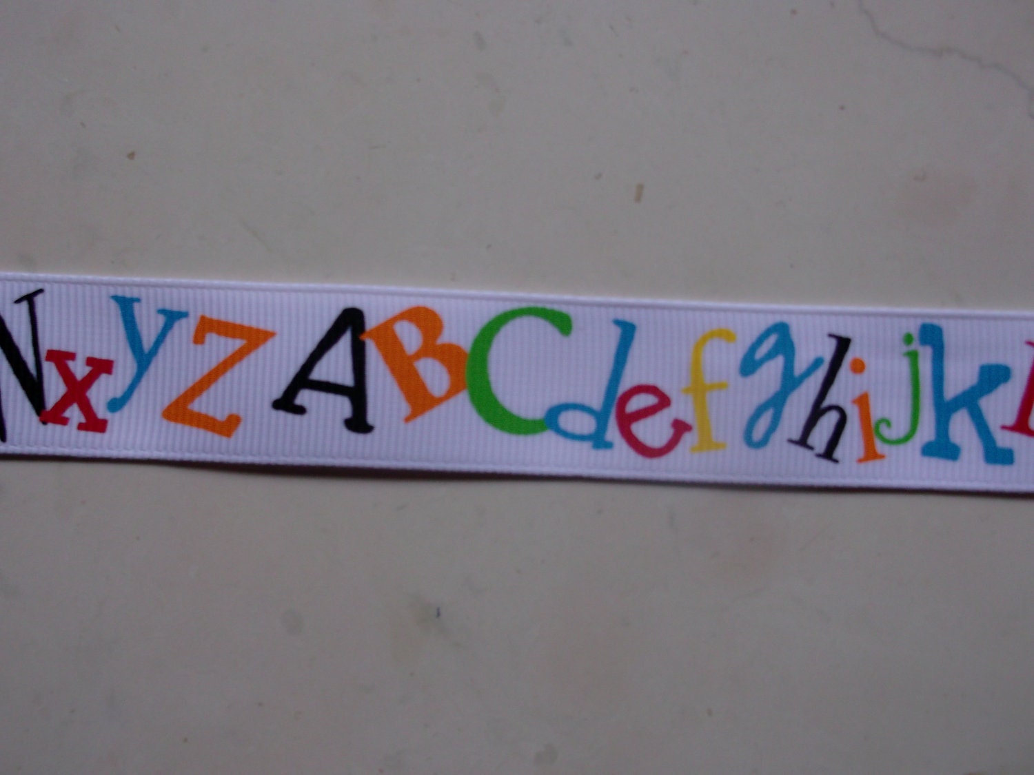 Back to School ABC's on white 7/8" grosgrain ribbon Il_570xn