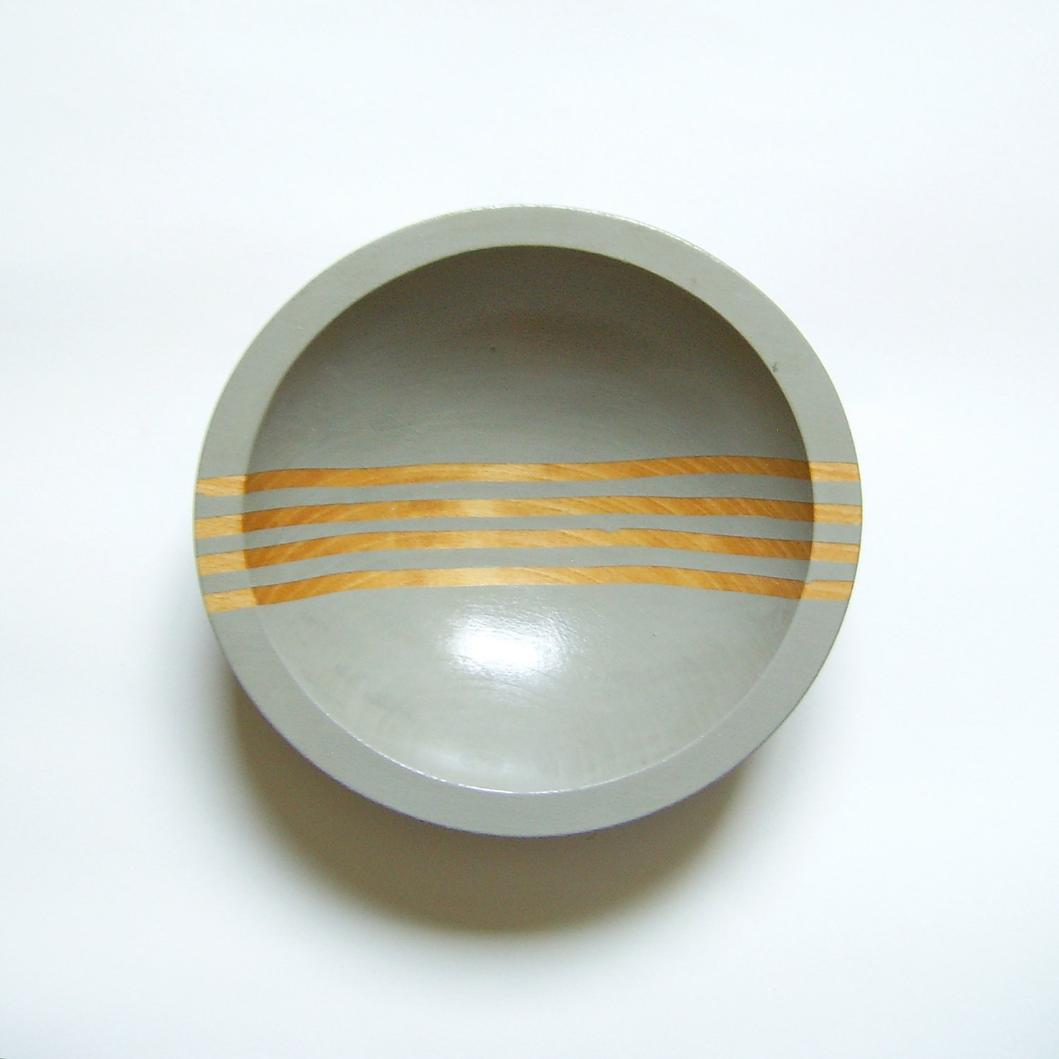 Gradient Line Hardwood Small 7" Bowl, Dove Gray