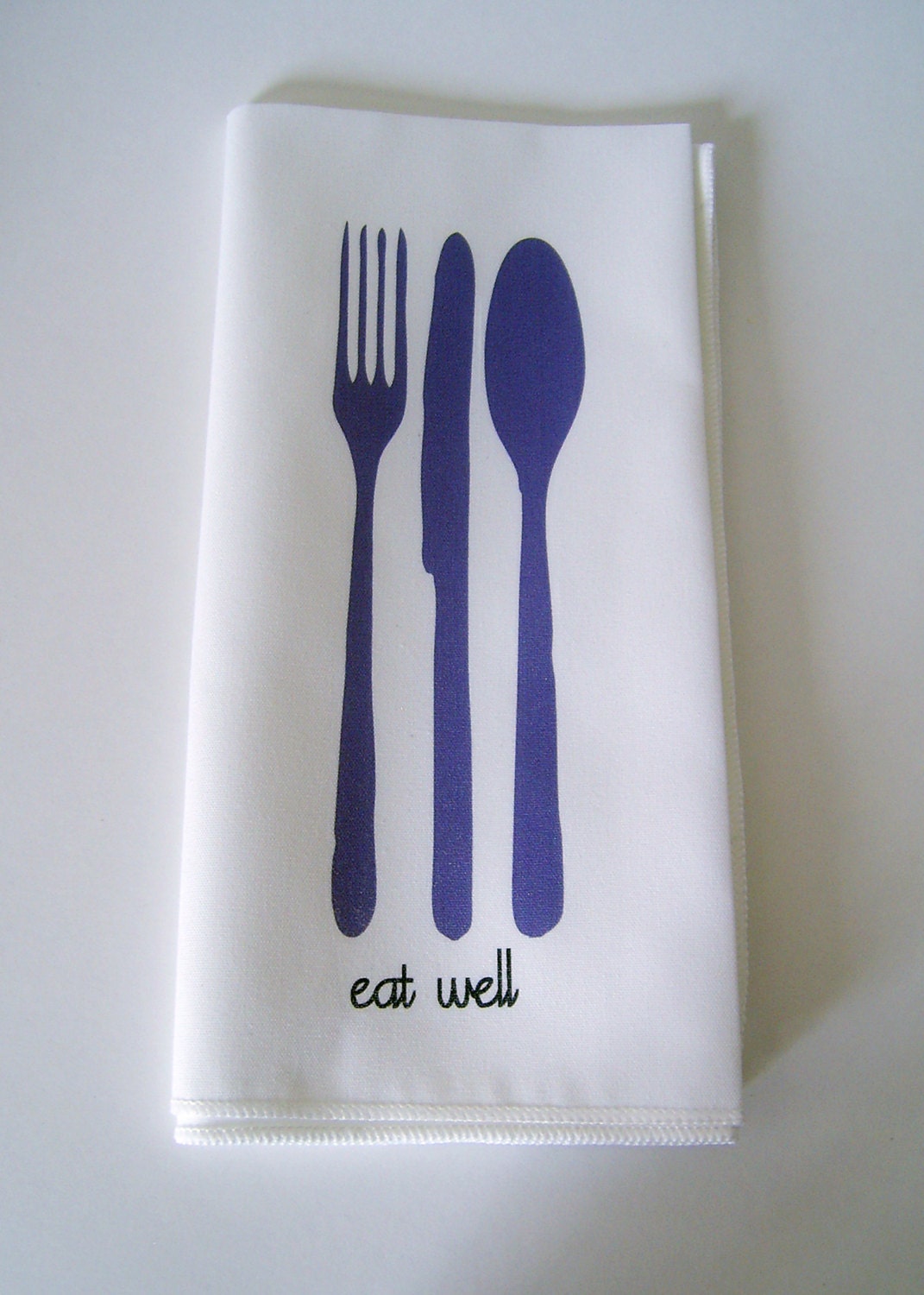 Eat Well Dinner Napkins Set of Four, Royal Purple