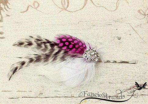Bridal Fascinator, Wedding Hair Accessory, Bridal Hair Pin, Bridal Feather Fascinator, Bridesmaids Hair, Ready to Ship