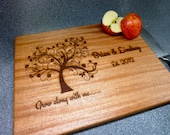 Personalized Cutting Board, Custom Engraved - Mahogany 12" x 15" for Families. Wedding Gift, Anniversary Gifts