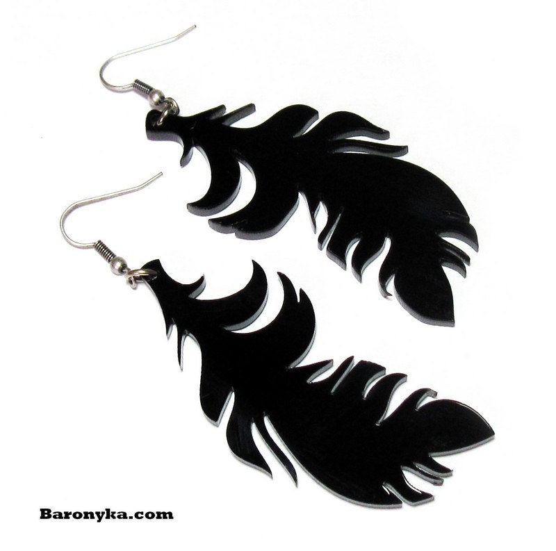 Baronyka Feathers earrings (Acrylic Laser Cut Earrings)