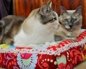 Patchwork pet bed for custom order, handmade by SandyOwn