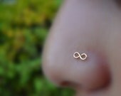 Infinity Nose Ring 14K Solid Yellow Gold Handcrafted