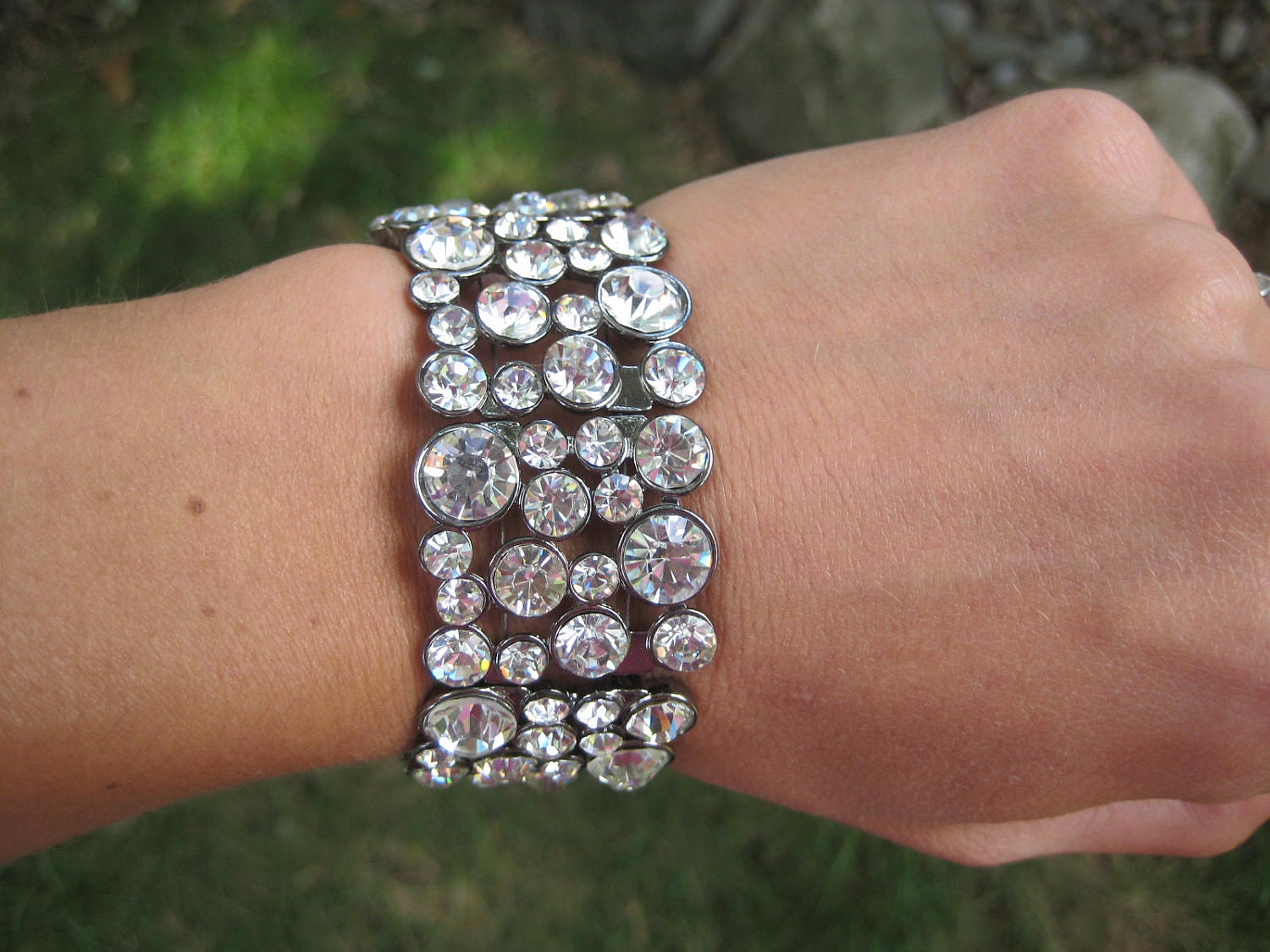 Cuff Bracelet, Silver Rhinestone Bracelet, Bridesmaid Jewelry,Rhinestone Cuff,  Jewelry for Women, Accessory