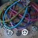 SUMMER OF LOVE Bohemian Hippie Peace Leather Bracelet 3.50 with Free Shipping.