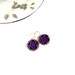 Purple flower earrings - plum, violet, grape sakura cherry blossom jewelry - shabby chic gift, gold settings