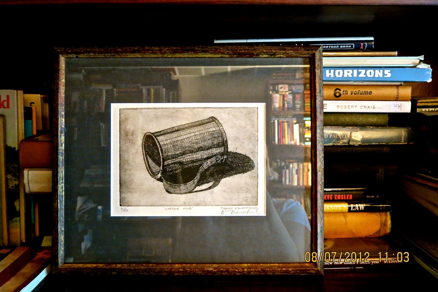 Thomas O'Donohue (a/k/a/ Tighe) Signed Etching "Copper Mug" Numbered 2/50 Matted & Framed