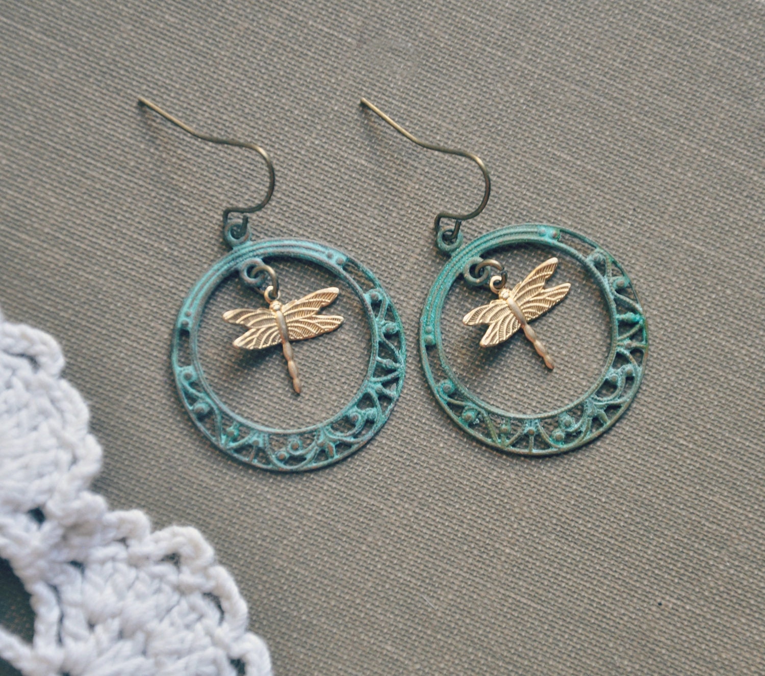 dragonfly hoop earrings.