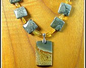 Oregon Fire Opal and Big Horn Jasper Necklace