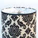 Black ceramic lamp with damask shade,