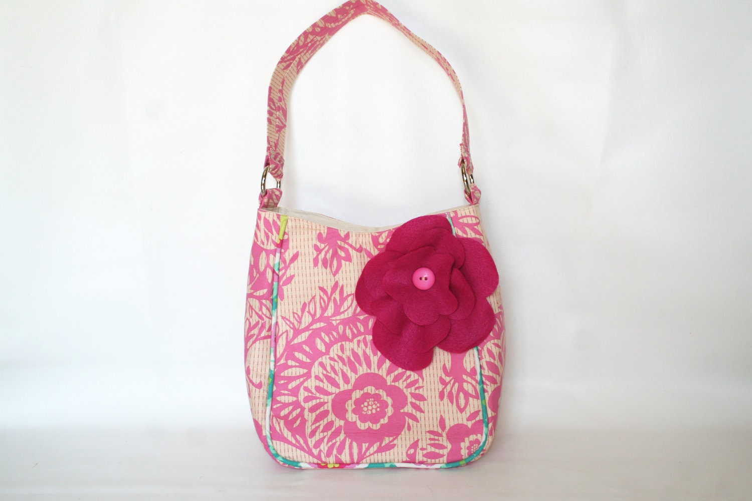 Woodcut Flowers iPad Purse