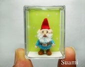 Tiny Crochet Gnome Doll - Miniature Crochet Woodland Gnome Amigurumi - Made To Order