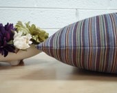 Purple Stripe Pillow - Purple and Green Stripe - 20x20 - Decorative Pillow Cover