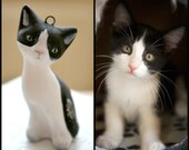 Custom cat pendant with sterling silver chain - ceramic cat necklace - custom pet pendant made to order as the perfect spring gift Etsy UK