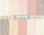 INSTANT DOWNLOAD Romantic Woodgrain digital scrapbook paper pack - for photographers or small commercial
