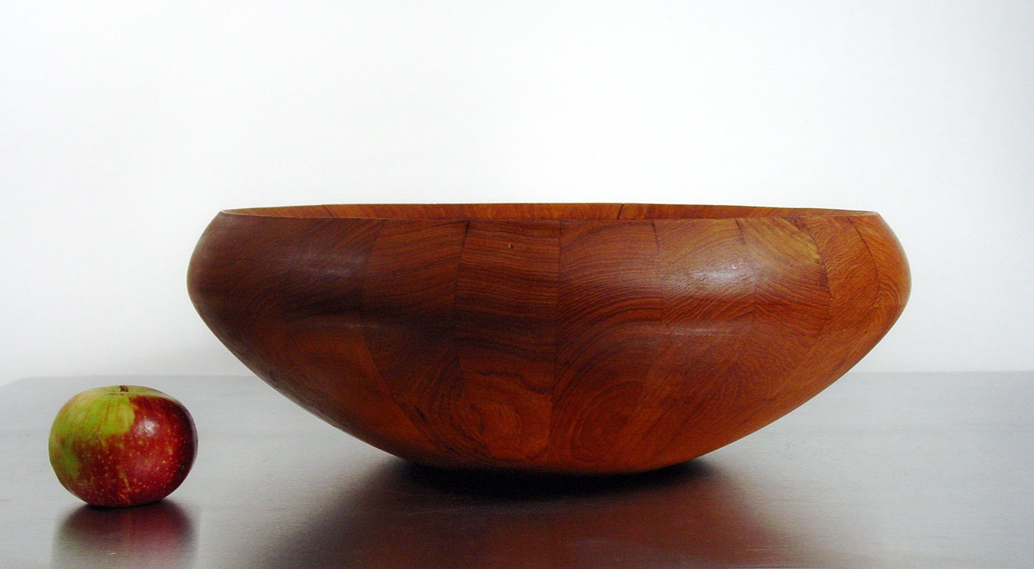 Mid Century Modern Dansk Bowl, Teak 1960s, Danish Modern Salad Bowl, Primitive Wood Bowl , Rustic Wooden Bowl, Centerpiece Bowl