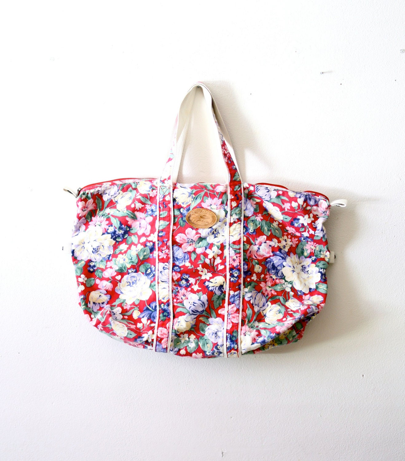 50% OFF Vintage floral overnight luggage bag beach bag - ThisVintageGirl