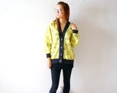 50% OFF Vintage neon yellow long sleeve aztec sweater/jacket long sleeve