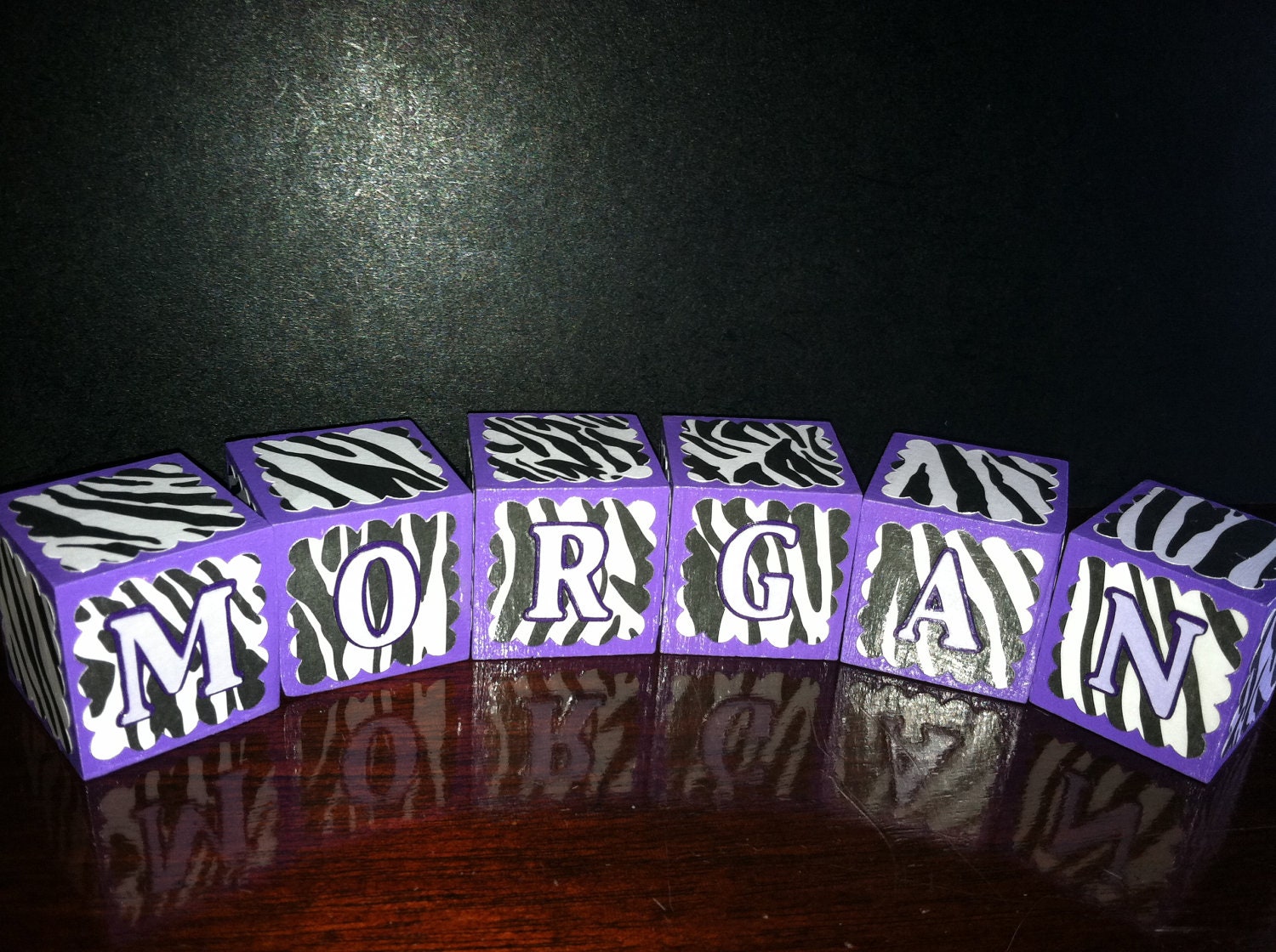 Custom Alphabet Blocks for Zebra Print