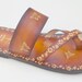 Comfy and Lovely Lady Slip On Flat Summer Handpainted Leather Sandals - Brigita