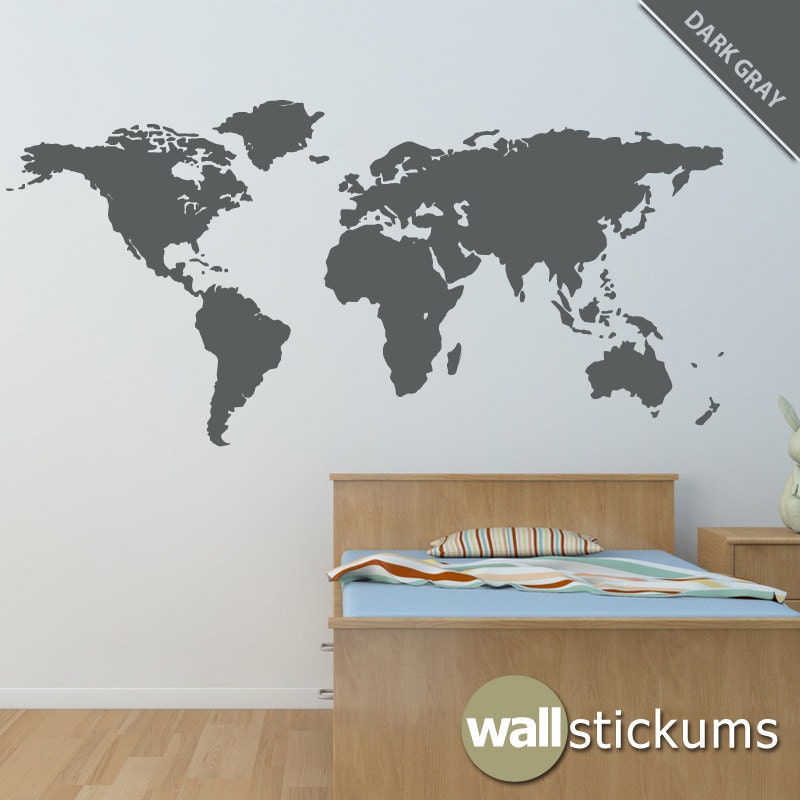 World Map Wall Decal Atlas Country Vinyl Sticker Art