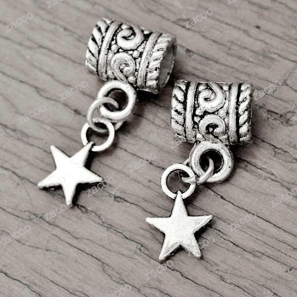 20pcs Tibetan silver Star Dangle Charms fit European bracelet TS3939