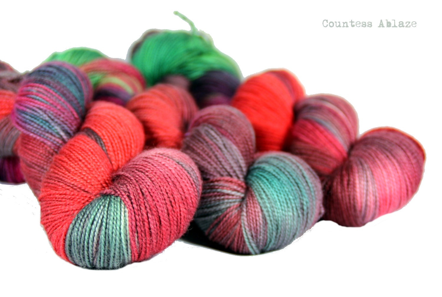 MCN variegated yarn high twist - hand dyed - merino cashmere nylon - "Live Another Day OOAK" - UK Seller - Count Cashmerino High Twist