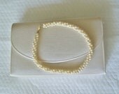 Vintage Pearl Necklace Twisted 3 Strands Wedding Bride Bridal Bridesmaid Holiday Special Occasion Gift