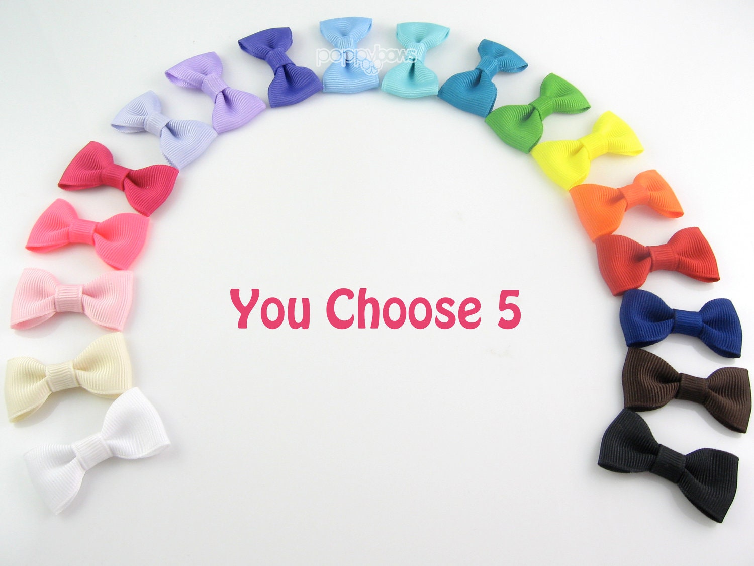 Baby Hair Bows NEW STYLE - 5 Pack Little Snap Clips - Small Hairbows - Over 40 Colors For Newborn Toddler Girls - 2 Inch Bows Non Slip Grip