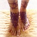 Crochet Barefoot Sandals Beach Pool Wear Yoga Shoes Valentine, Feet Fetish, Goth, Pick your Color