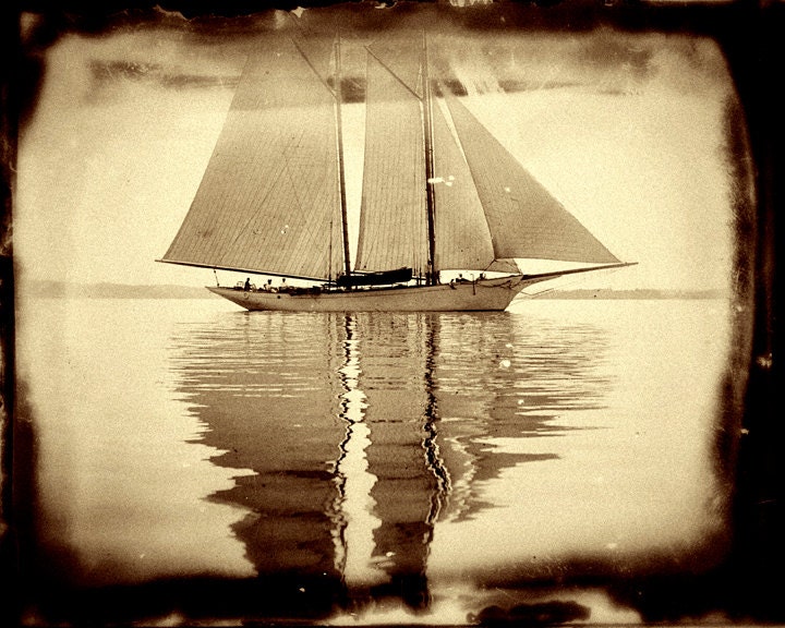 Vintage Sailboat Reproduction - 8x10 Photo Print