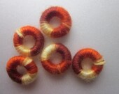 Multi Color Woven Beads 21mm 5 Beads