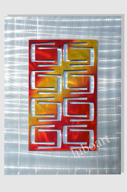 abstract METAL art black red painting home elegant sculpture office wall decor