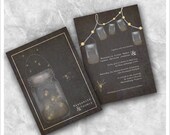 Mason jar Fire Fly Wedding Invitation