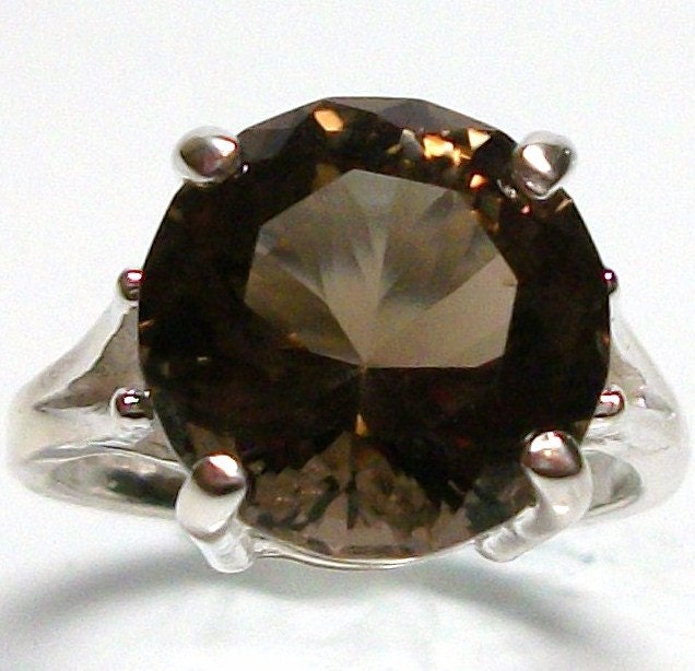 Reserved for M.R. Smokey quartz high profile sterling silver cocktail ring s7, gifts for her, fine jewelry, birthday, "Girls Night Out"