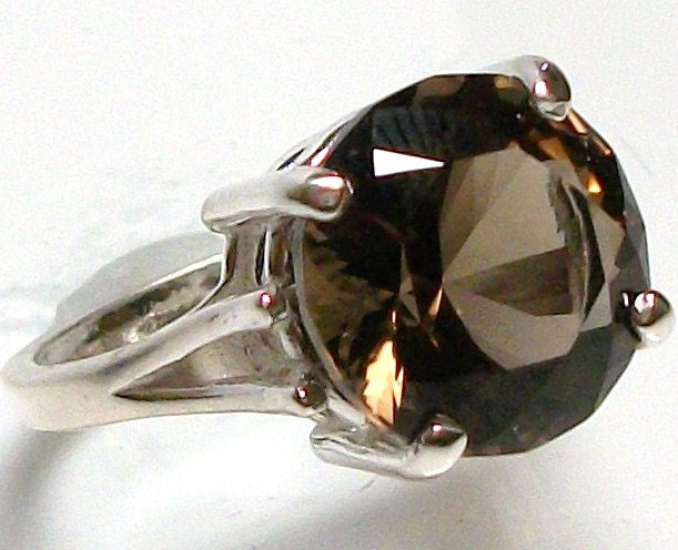 Reserved for M.R. Smokey quartz high profile sterling silver cocktail ring s7, gifts for her, fine jewelry, birthday, "Girls Night Out"