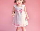 Girls white dress classic white eyelet toddler little girls dress