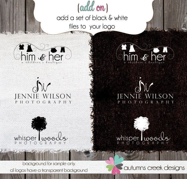 add on: add a set of black and white files to your logo purchase