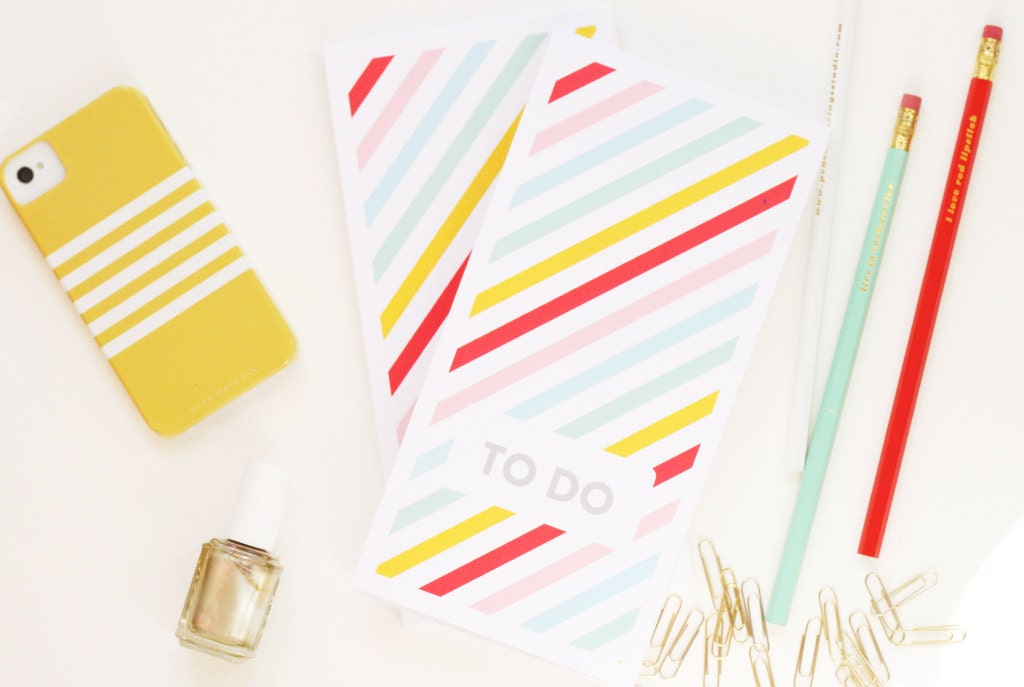 Neapolitan Stripe To Do Notepad