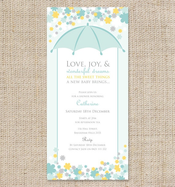 Printable Custom Baby Shower Invitation - Bloom Il_570xn